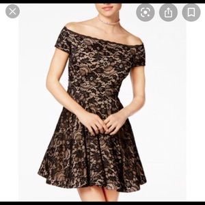 B Darlin Juniors Off the Shoulder Lace Dress